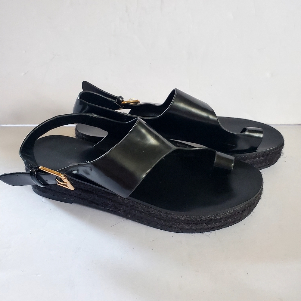 ASOS Black Sandals Modern Minimalist Design Size 7